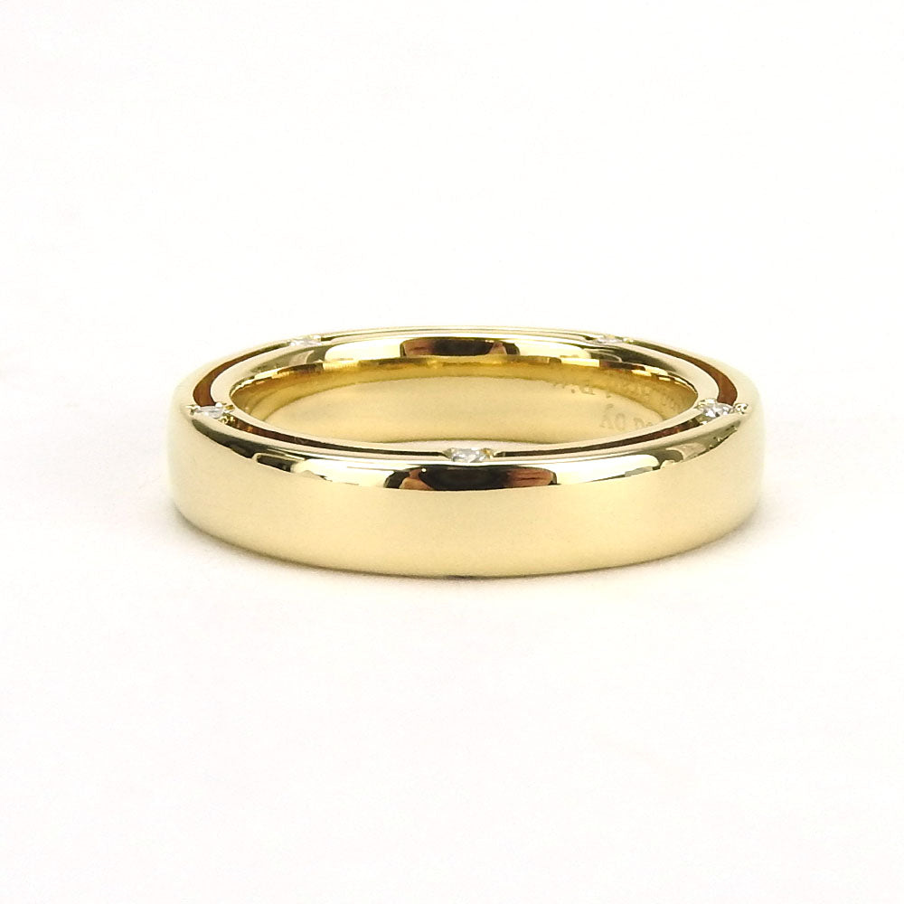 Damiani Ring K18 Yellow Gold, Diamond gold D side Women Used Authentic