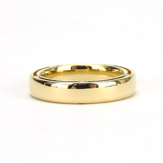 Damiani Ring K18 Yellow Gold, Diamond gold D side Women Used Authentic