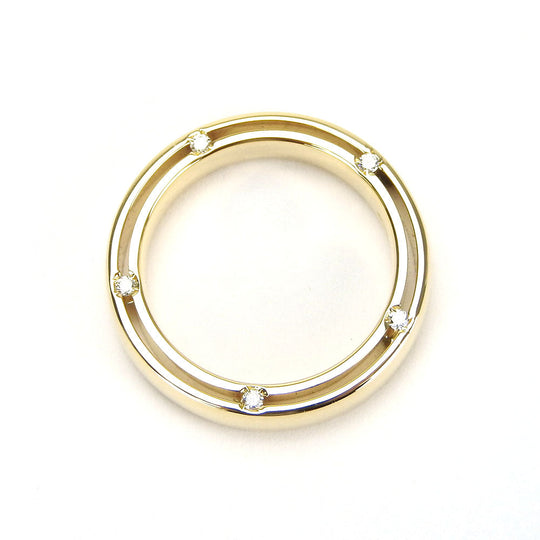 Damiani Ring K18 Yellow Gold, Diamond gold D side Women Used Authentic