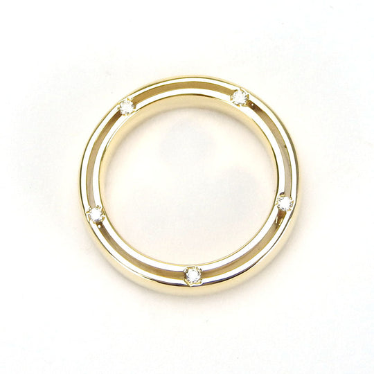 Damiani Ring K18 Yellow Gold, Diamond gold D side Women Used Authentic