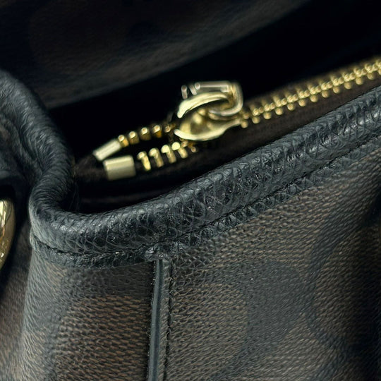 COACH Handbag F34605 PVC, Leather black Signature Women Used Authentic