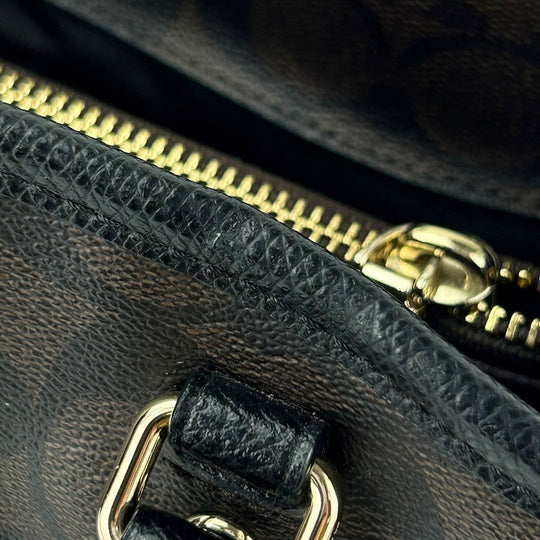 COACH Handbag F34605 PVC, Leather black Signature Women Used Authentic