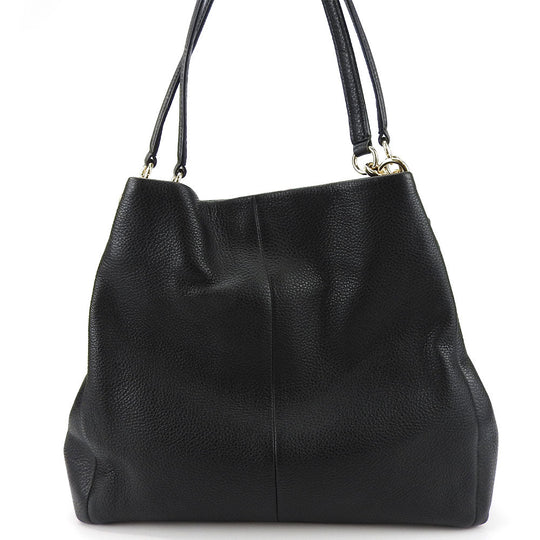 COACH Tote Bag F35723 leather black Women Used Authentic