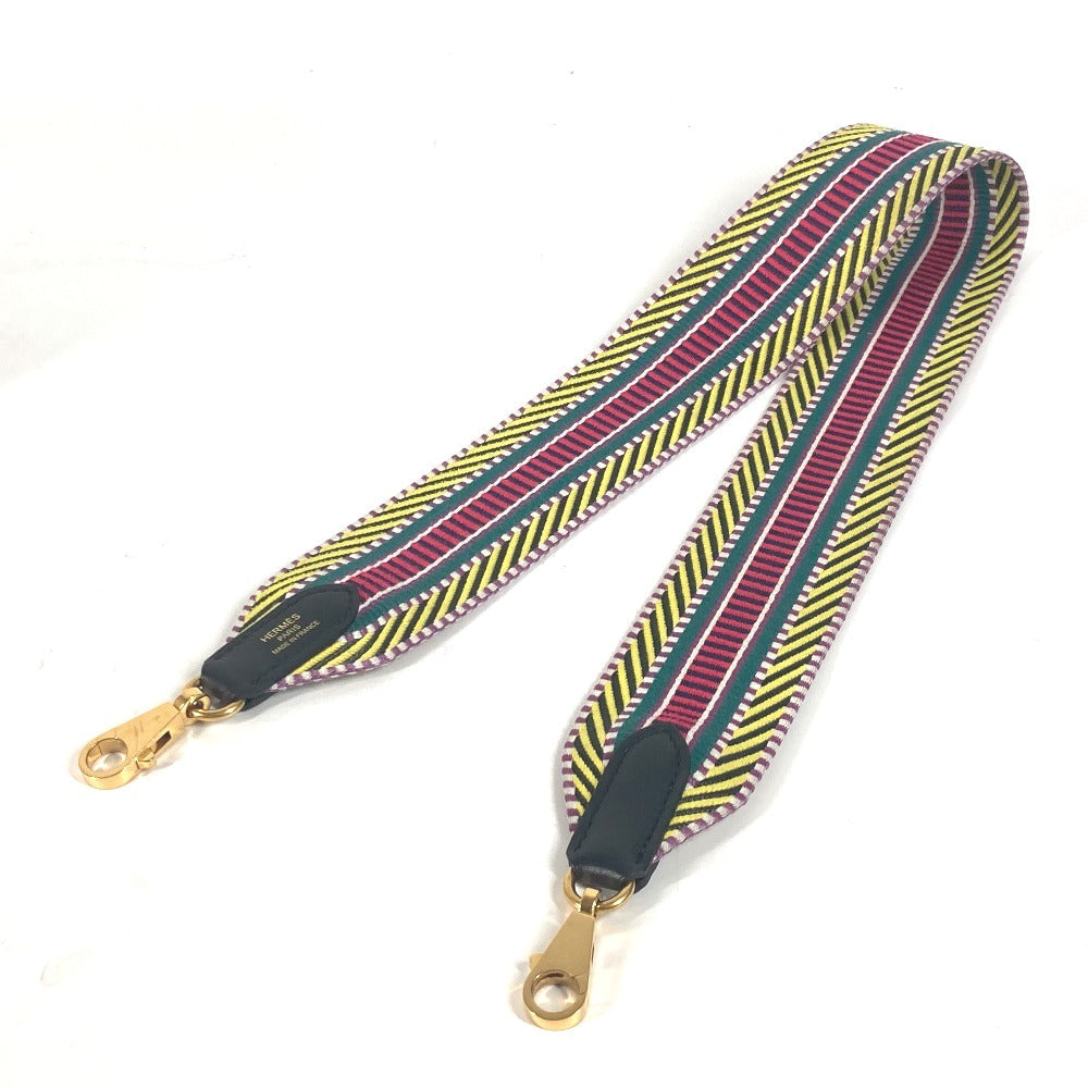 HERMES Shoulder strap Canvas / leather multicolor Sangle Kaval Women Used Authentic