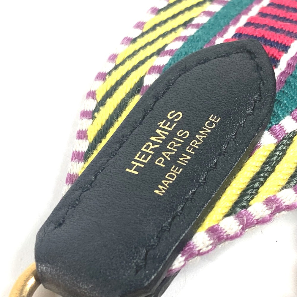HERMES Shoulder strap Canvas / leather multicolor Sangle Kaval Women Used Authentic
