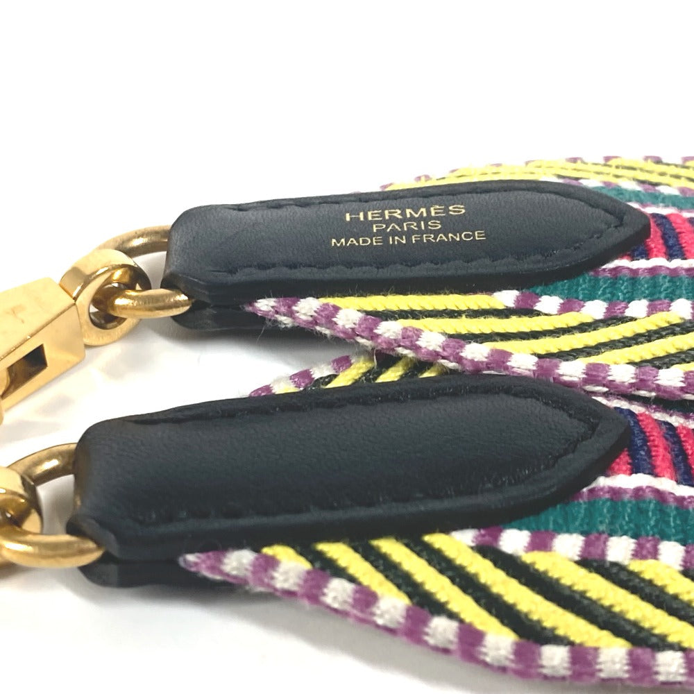 HERMES Shoulder strap Canvas / leather multicolor Sangle Kaval Women Used Authentic