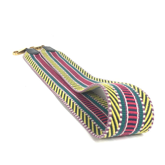 HERMES Shoulder strap Canvas / leather multicolor Sangle Kaval Women Used Authentic