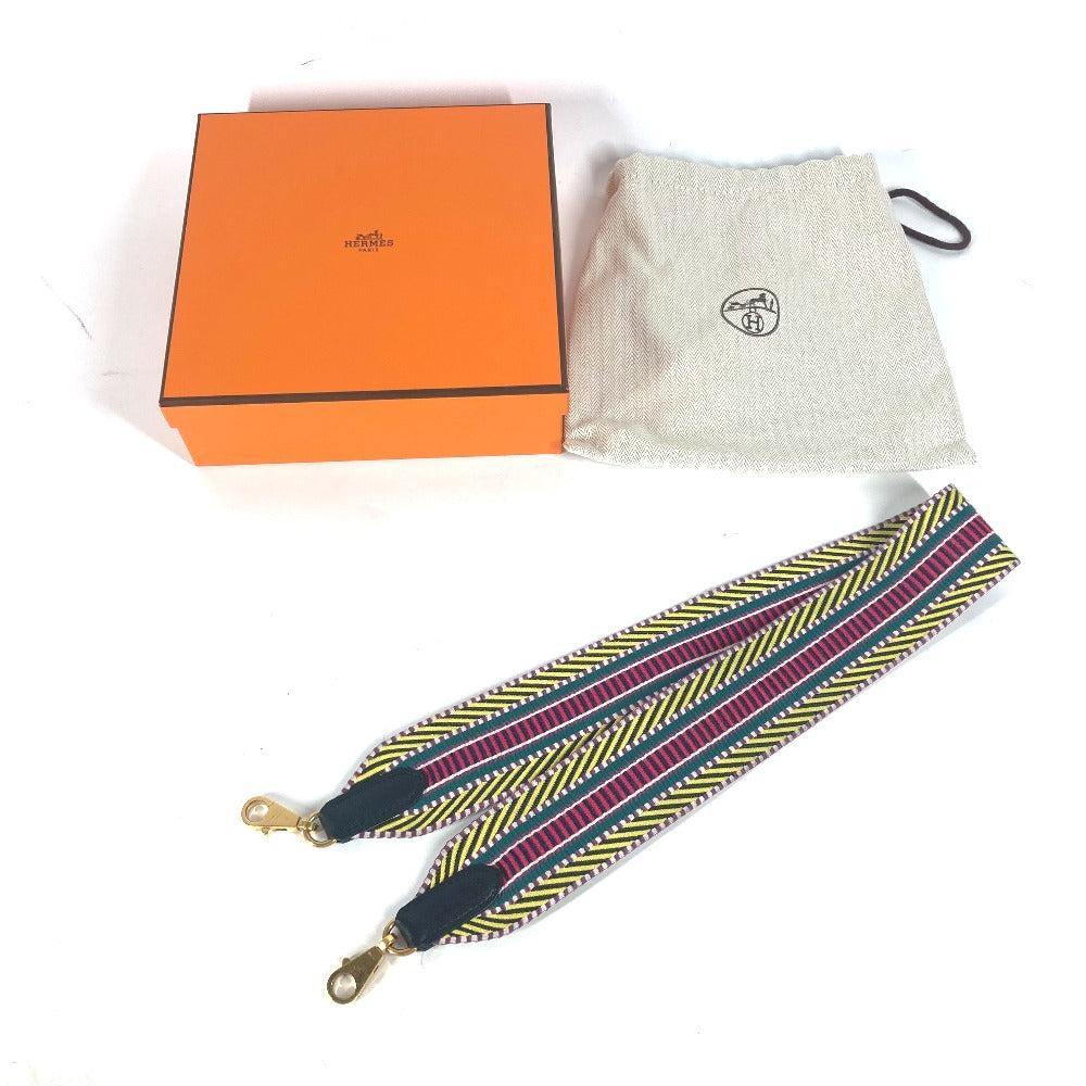 HERMES Shoulder strap Canvas / leather multicolor Sangle Kaval Women Used Authentic