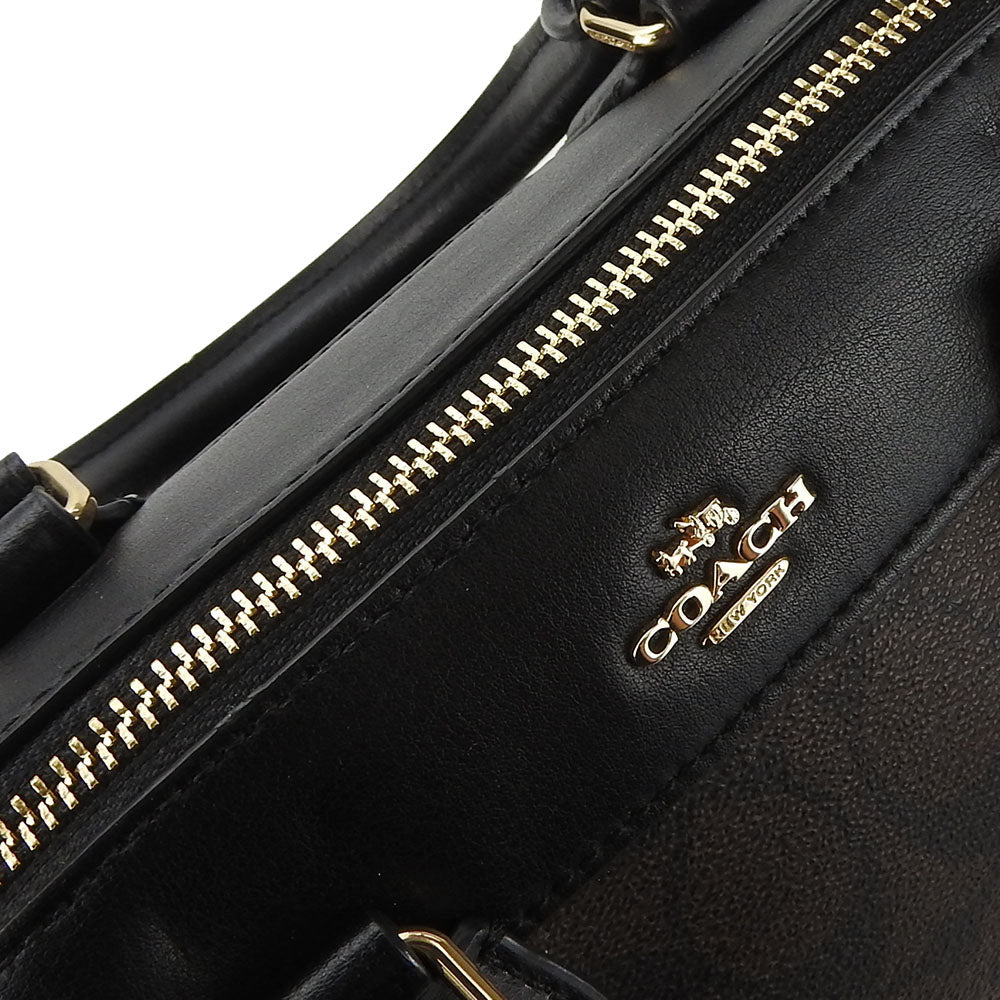 COACH Handbag F58312 Leather, PVC black Signature Mini Bennett Satchel Women Used Authentic