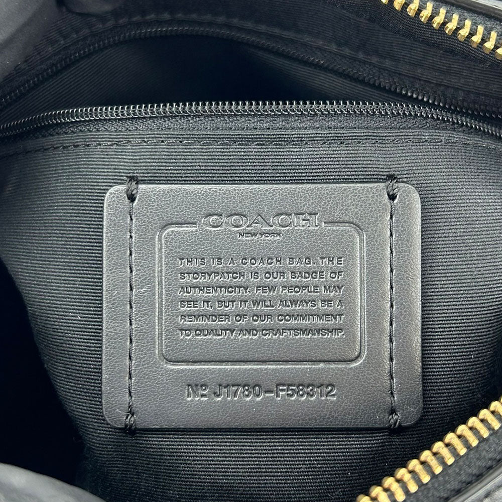 COACH Handbag F58312 Leather, PVC black Signature Mini Bennett Satchel Women Used Authentic