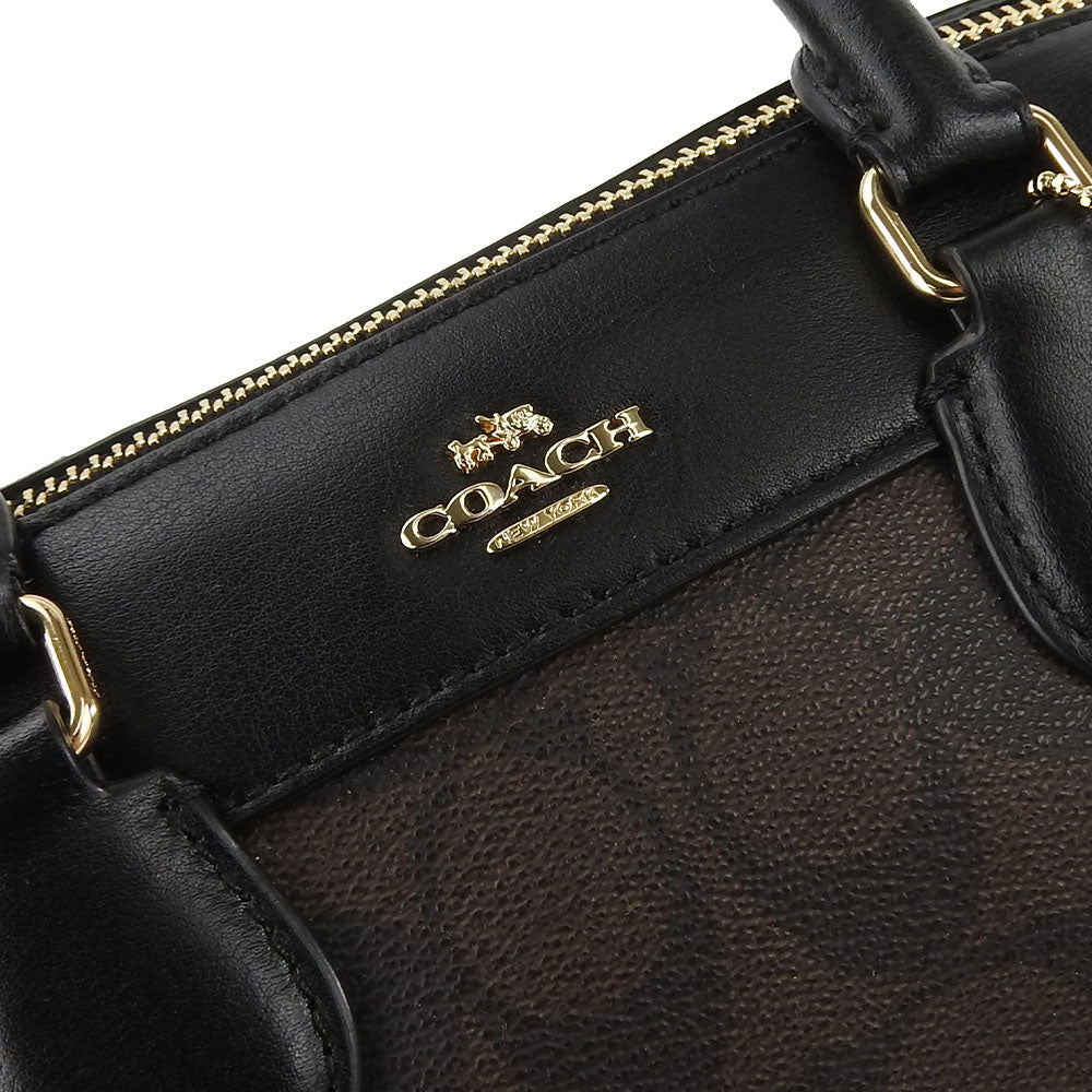 COACH Handbag F58312 Leather, PVC black Signature Mini Bennett Satchel Women Used Authentic