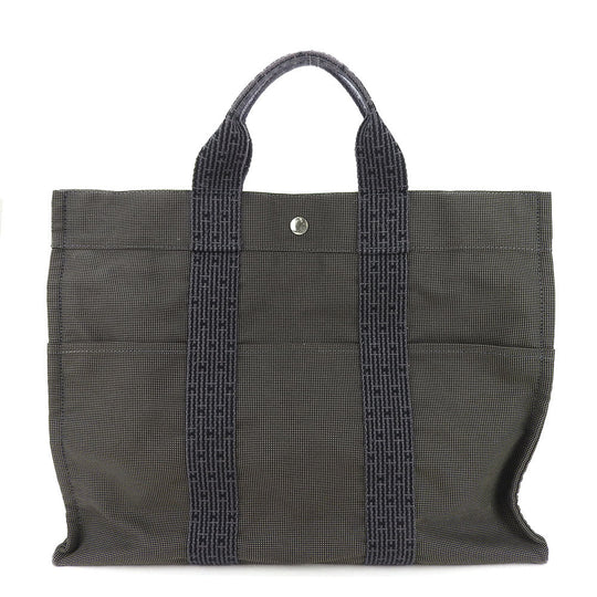 HERMES Tote Bag canvas gray Her Line Tote MM unisex(Unisex) Used Authentic