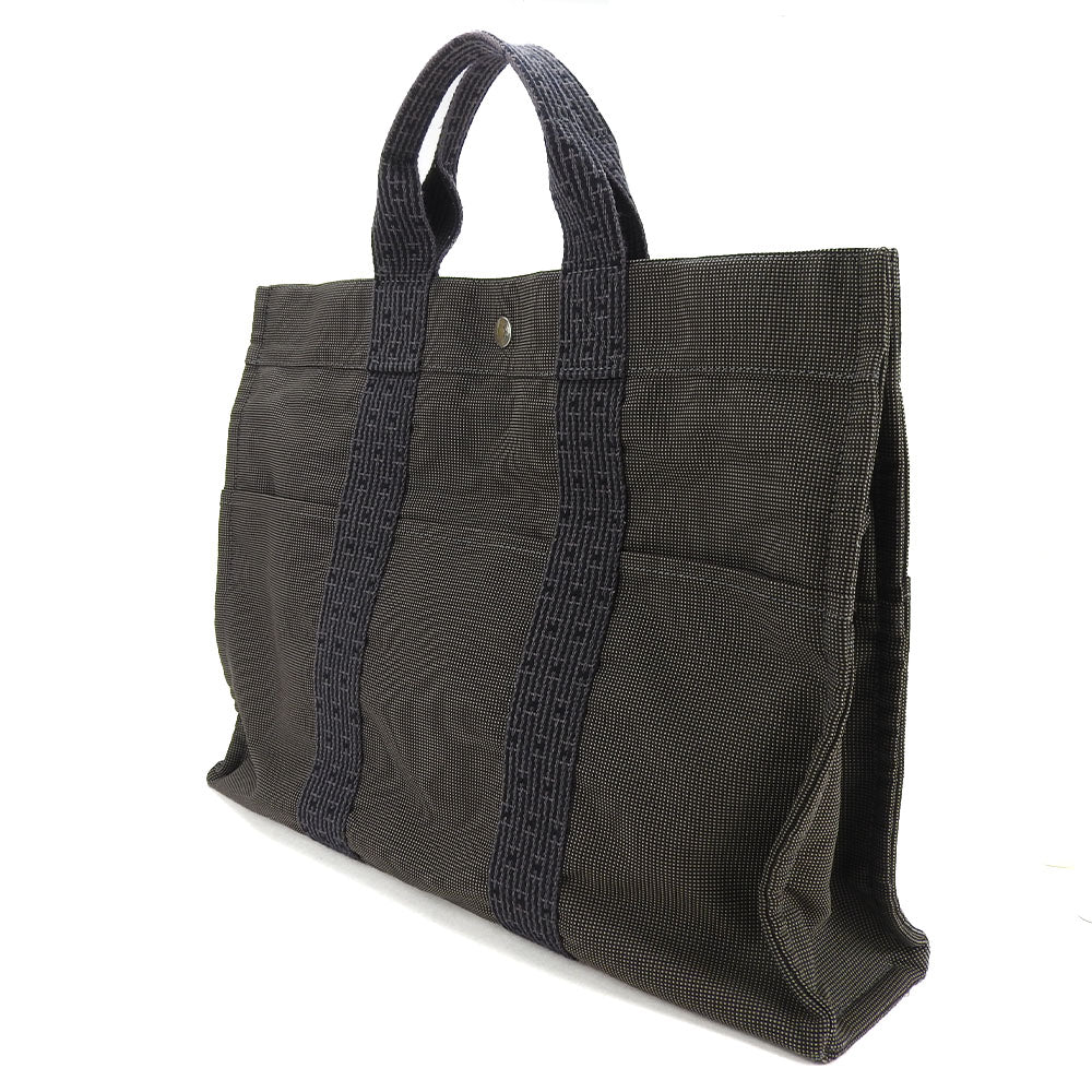 HERMES Tote Bag canvas gray Her Line Tote MM unisex(Unisex) Used Authentic