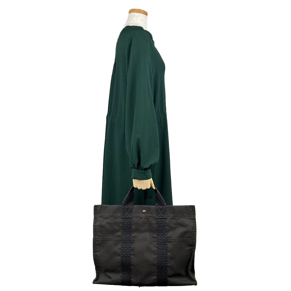 HERMES Tote Bag canvas gray Her Line Tote MM unisex(Unisex) Used Authentic