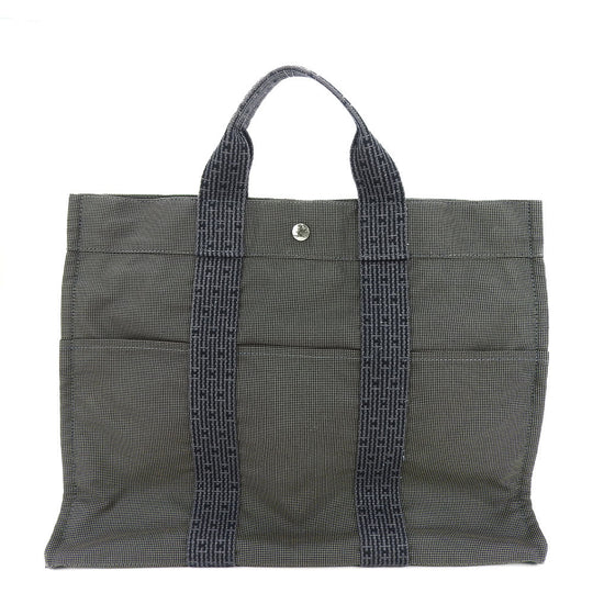 HERMES Tote Bag canvas gray Her Line Tote MM unisex(Unisex) Used Authentic