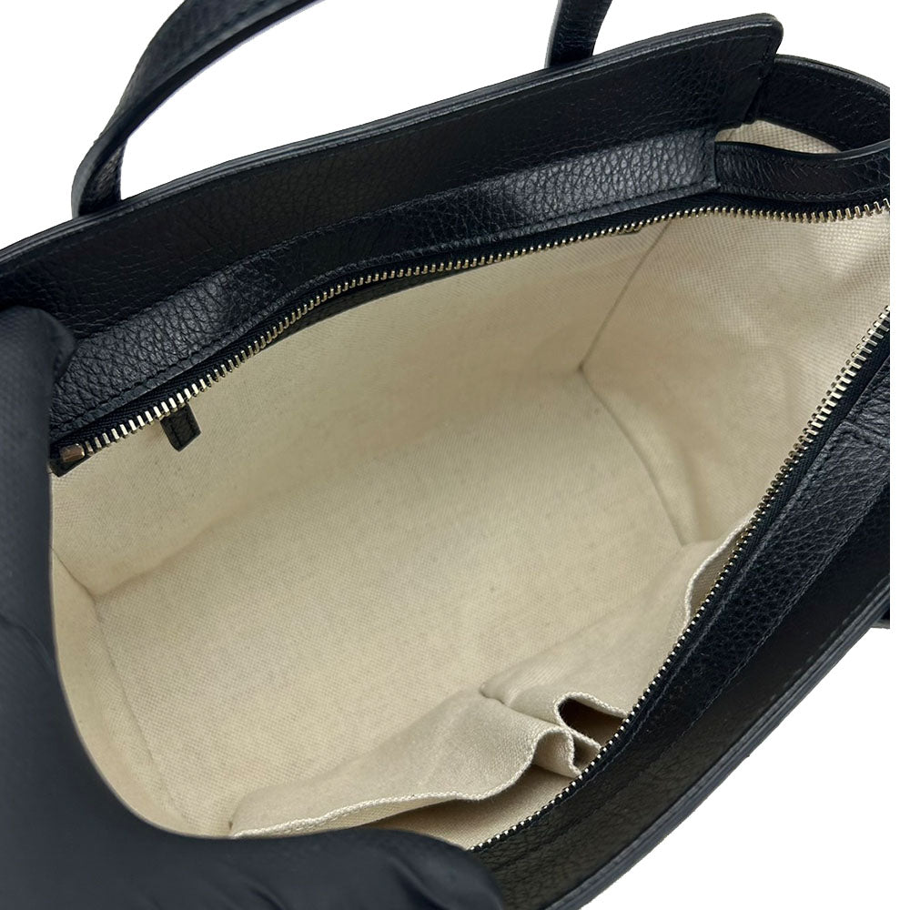 GUCCI Handbag 368827 leather black Swing Small Women Used Authentic