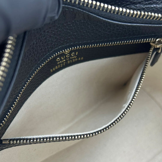 GUCCI Handbag 368827 leather black Swing Small Women Used Authentic