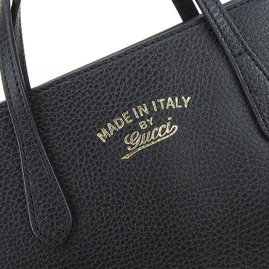 GUCCI Handbag 368827 leather black Swing Small Women Used Authentic