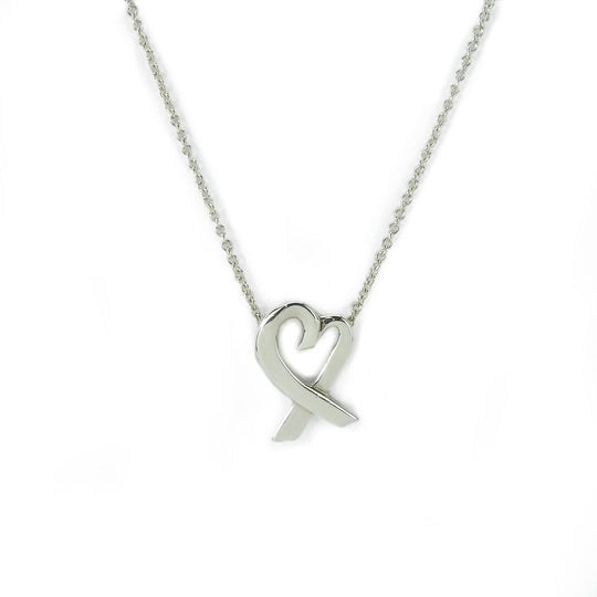 TIFFANY&Co. Necklace Silver925 Silver Loving heart Women Used Authentic