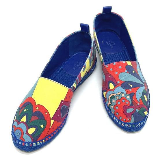 HERMES Slip-on cotton multicolor Espadrille Women 35 Used Authentic