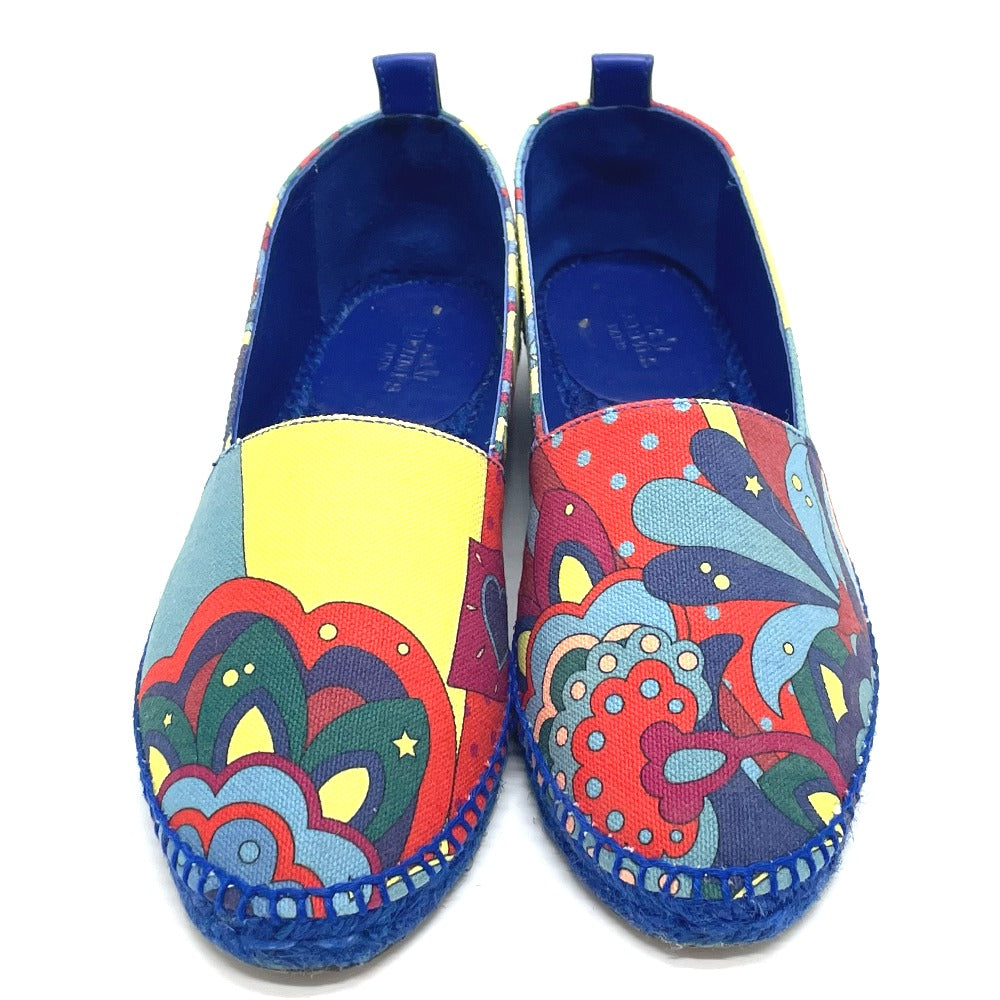 HERMES Slip-on cotton multicolor Espadrille Women 35 Used Authentic