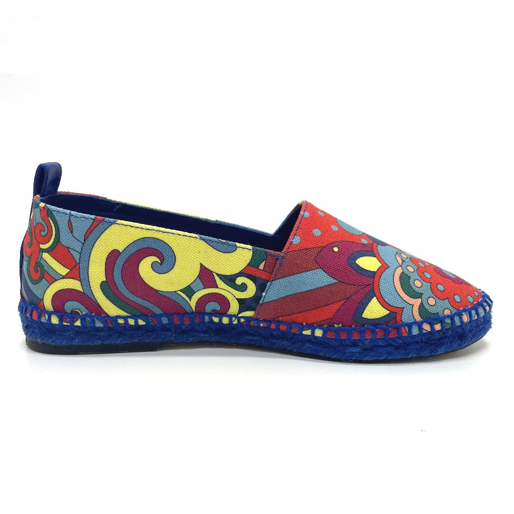 HERMES Slip-on cotton multicolor Espadrille Women 35 Used Authentic