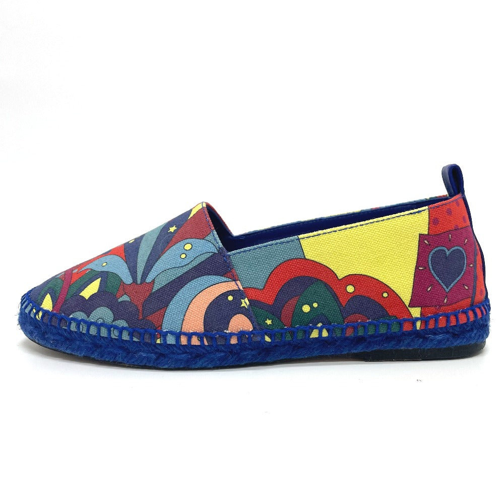 HERMES Slip-on cotton multicolor Espadrille Women 35 Used Authentic
