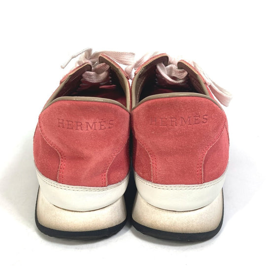 HERMES sneakers suede crimson quick shoes Women 36 Used Authentic