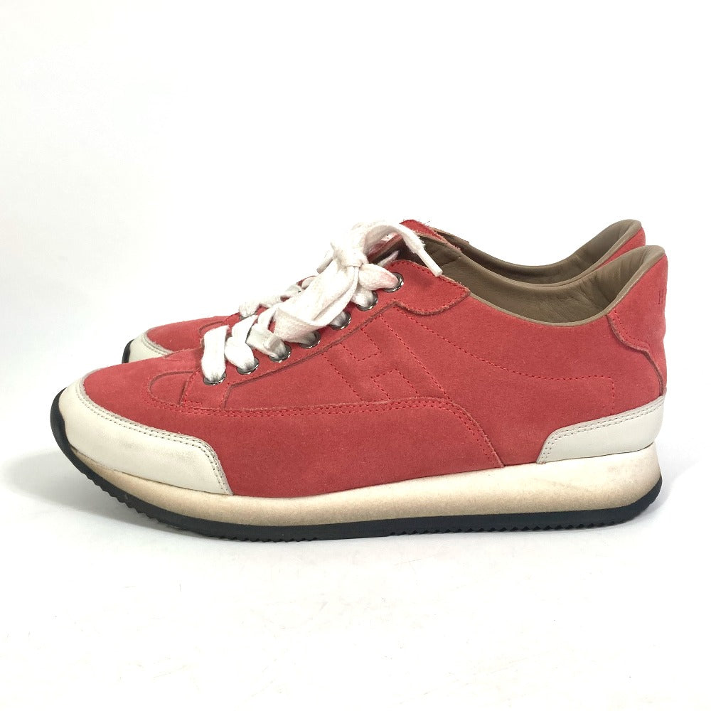 HERMES sneakers suede crimson quick shoes Women 36 Used Authentic
