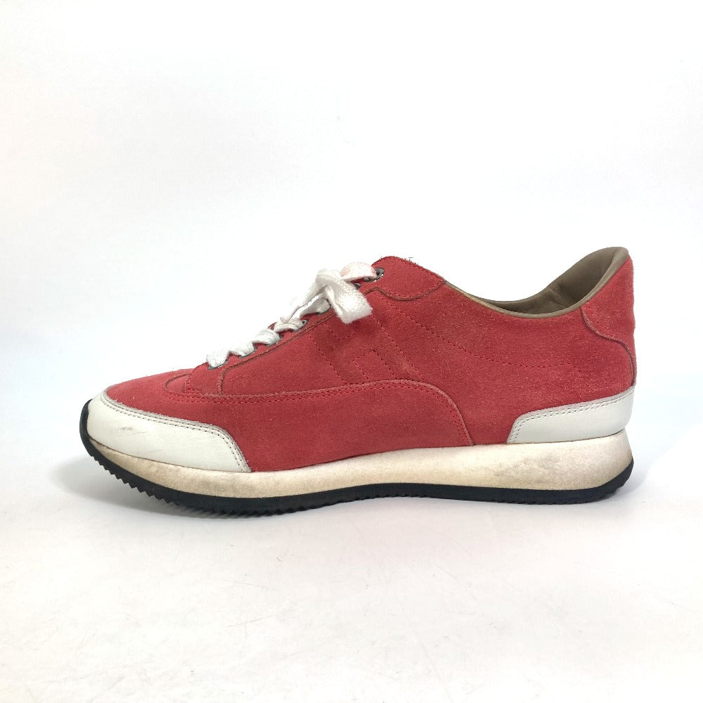 HERMES sneakers suede crimson quick shoes Women 36 Used Authentic