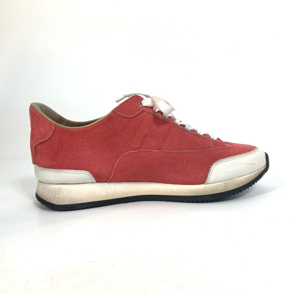 HERMES sneakers suede crimson quick shoes Women 36 Used Authentic