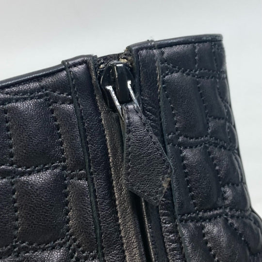 HERMES boots leather black quilting Women 37 Used Authentic