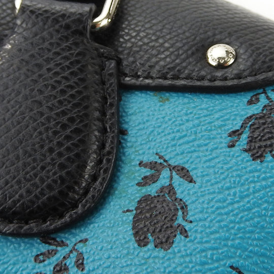 COACH Handbag F38160 PVC coated canvas, embossed leather black Women Used Authentic