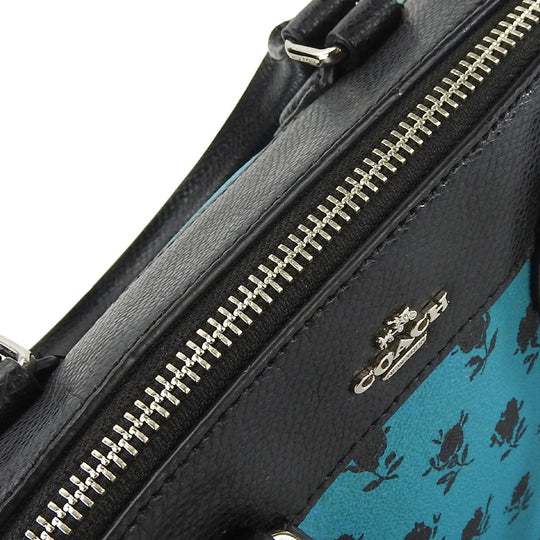 COACH Handbag F38160 PVC coated canvas, embossed leather black Women Used Authentic