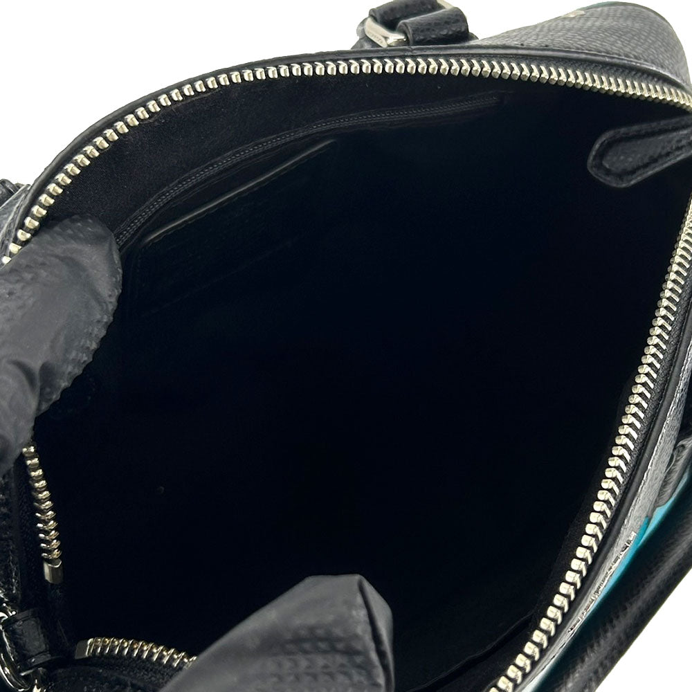 COACH Handbag F38160 PVC coated canvas, embossed leather black Women Used Authentic