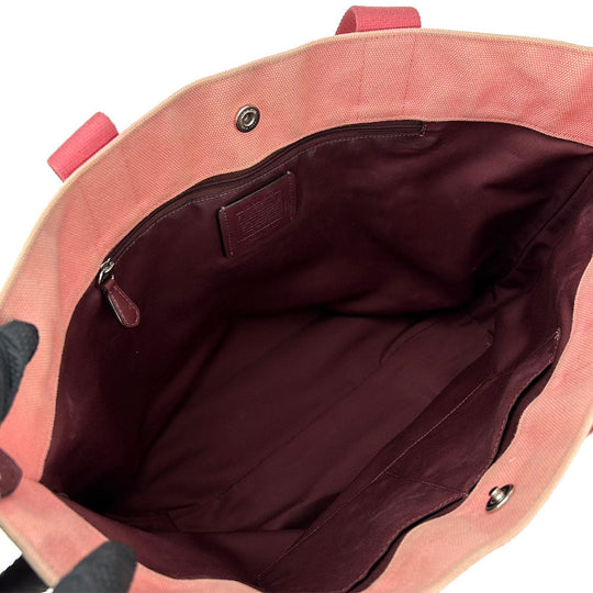 COACH Tote Bag 391 canvas pink Women Used Authentic