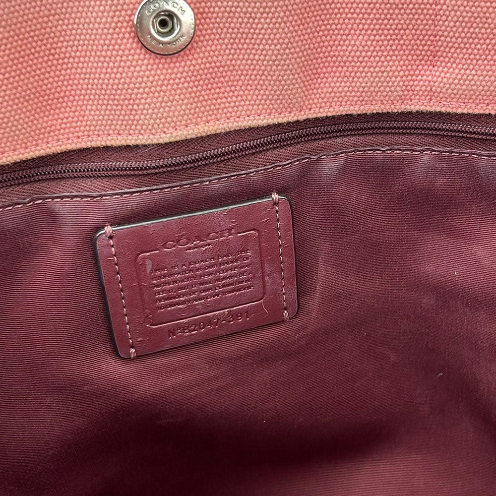 COACH Tote Bag 391 canvas pink Women Used Authentic