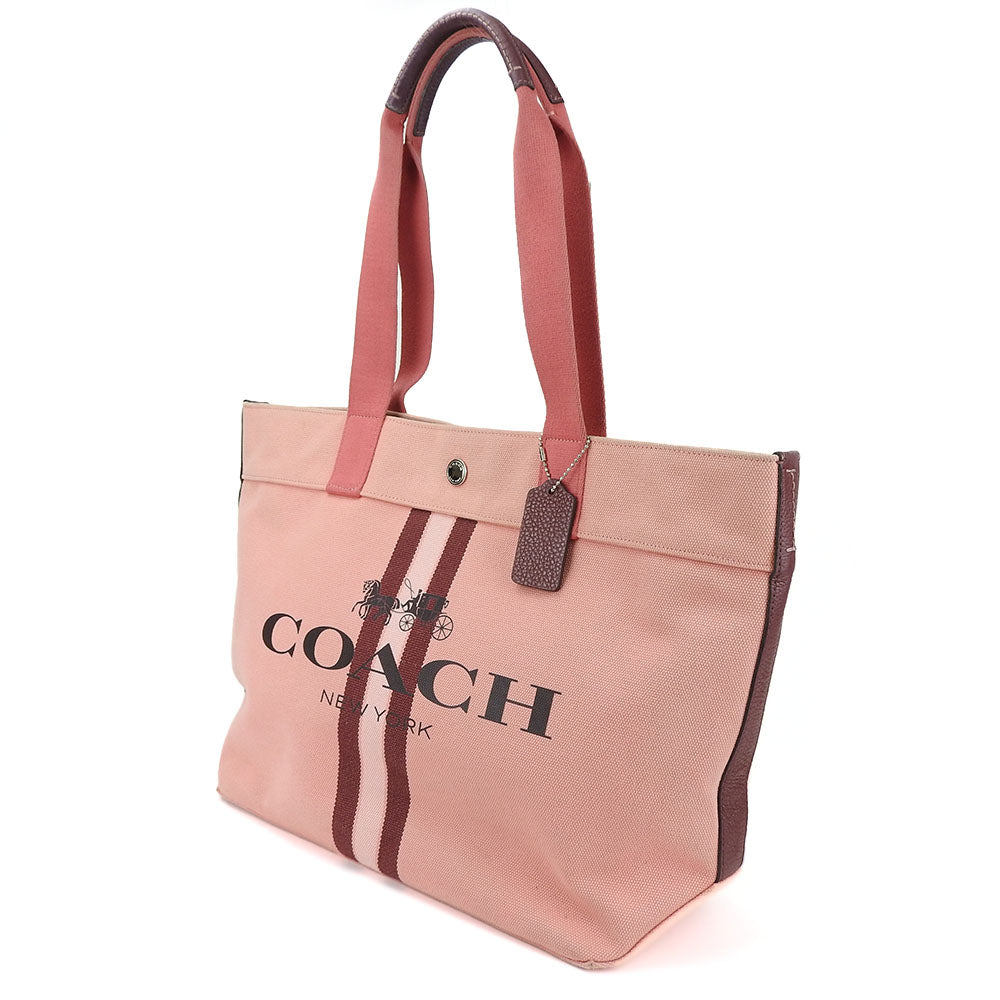 COACH Tote Bag 391 canvas pink Women Used Authentic