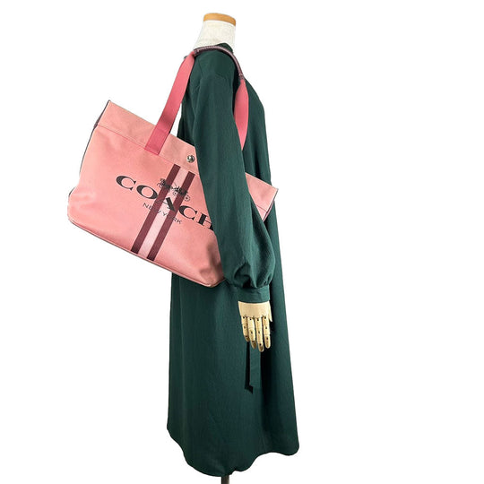 COACH Tote Bag 391 canvas pink Women Used Authentic