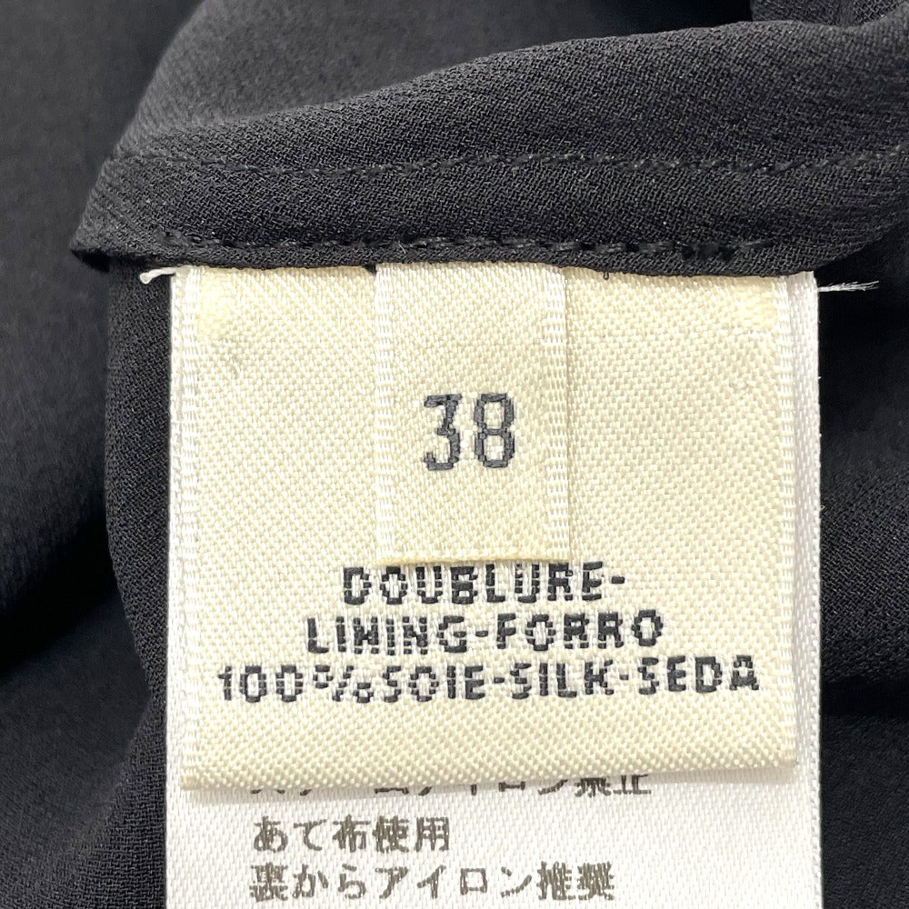 HERMES dress silk gray Madras ROBE ENCOLURE VOILE COTON SOIE MADRAS Women 38 Used Authentic