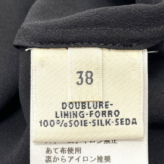 HERMES dress silk gray Madras ROBE ENCOLURE VOILE COTON SOIE MADRAS Women 38 Used Authentic