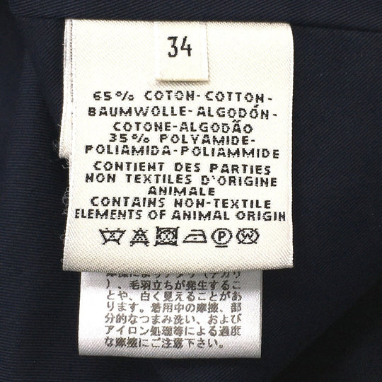 HERMES trench coat cotton Navy With belt Thin spring coat Women 34 Used Authentic