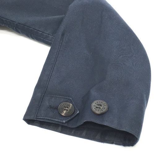 HERMES trench coat cotton Navy With belt Thin spring coat Women 34 Used Authentic