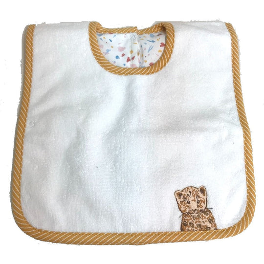 HERMES Other fashion goods cotton white Bib Embroidered animal print Pass Pass Bib Bib Kids Used Authentic