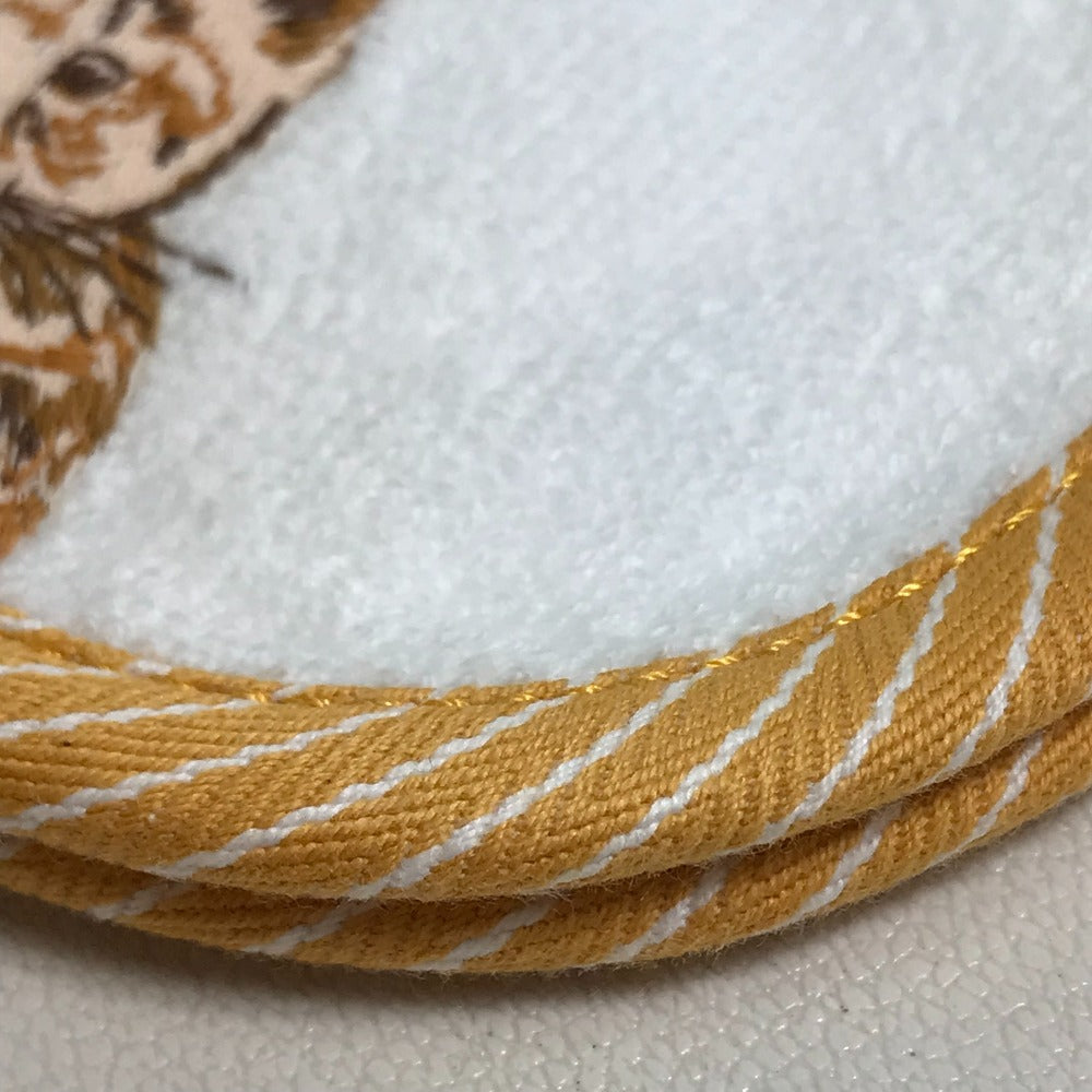 HERMES Other fashion goods cotton white Bib Embroidered animal print Pass Pass Bib Bib Kids Used Authentic