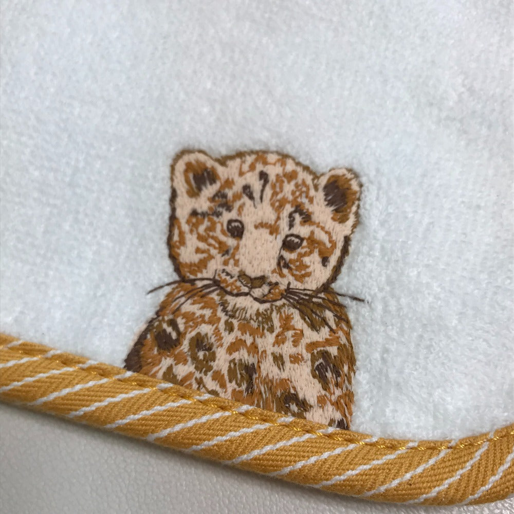 HERMES Other fashion goods cotton white Bib Embroidered animal print Pass Pass Bib Bib Kids Used Authentic