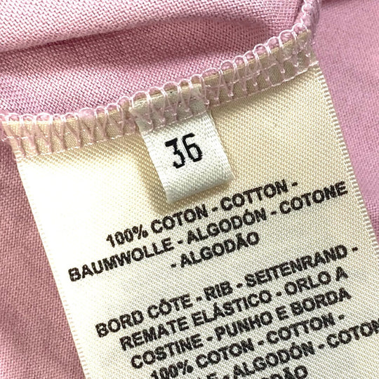 HERMES Short sleeve T-shirt cotton pink 22Stainless Steel cartouche Women 36 Used Authentic