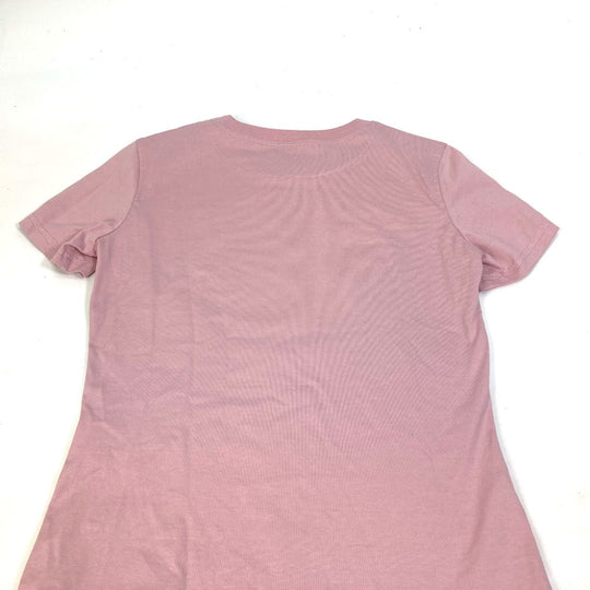 HERMES Short sleeve T-shirt cotton pink 22Stainless Steel cartouche Women 36 Used Authentic