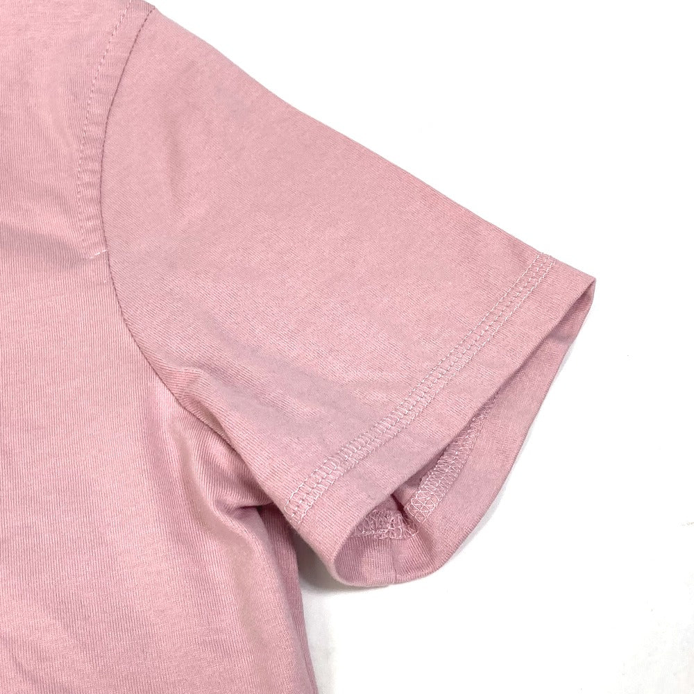 HERMES Short sleeve T-shirt cotton pink 22Stainless Steel cartouche Women 36 Used Authentic