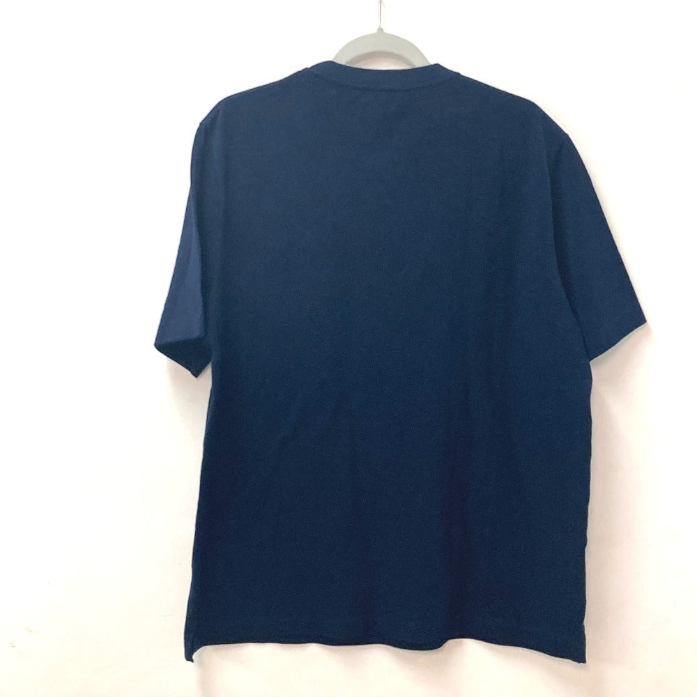 HERMES Short sleeve T-shirt cotton Navy Tops Apparel H embroidery mens XXL Used Authentic